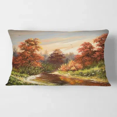 Design Art The Wood River On A Decline Rectangular Pillow Cover & Insert
