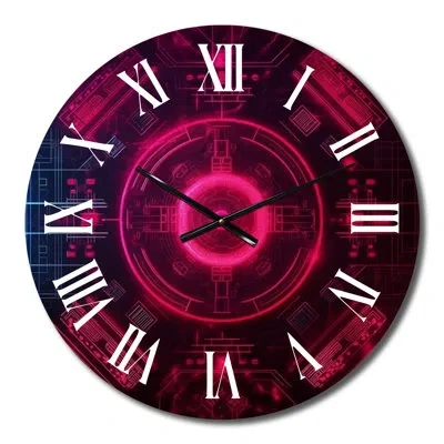 Design Art Third Eye Chakra Mystical Circle Metal Wall Clock In White;pink
