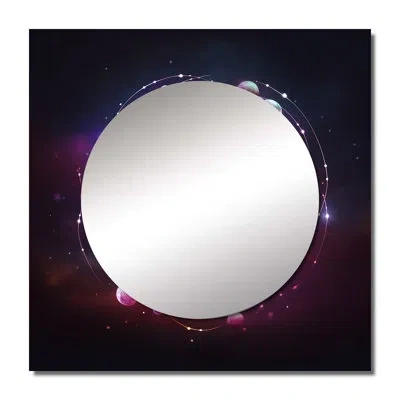 Design Art Third Eye Chakra Mystical Circle V - Christianism Large Square Mirror Wall Decor For Bedroom In Pink