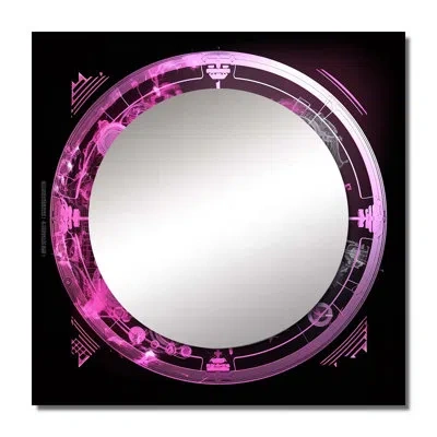 Design Art Third Eye Chakra Mystical Circle Vi - Christianism Square Mirror Wall Decor For Bedroom In Pink
