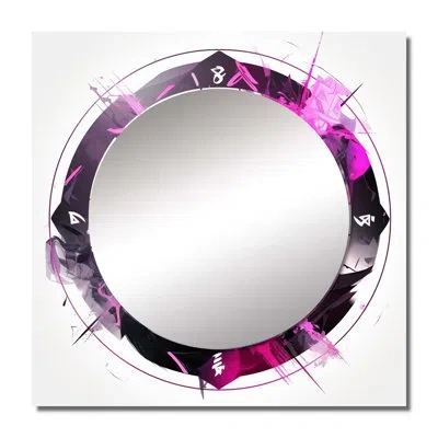 Design Art Third Eye Chakra Symbol I - Christianism Square Living Room Wall Mirror Art In Pink