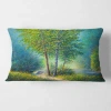 Design Art Three Vibrant Trees By The River Rectangular Pillow Cover & Insert
