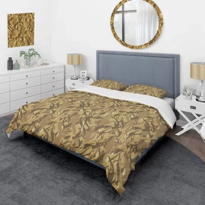 Design Art Trendy Brown Camouflage - Abstract Duvet Cover Set - Microfiber Polyester