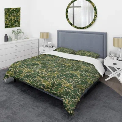 Design Art Trendy Green Camouflage - Abstract Duvet Cover Set - Microfiber Polyester