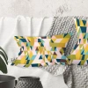 Design Art Triangular Retro Design I - Mid-century Modern Printed Throw Pillow