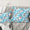 Design Art Triangular Retro Design Ii - Mid-century Modernprinted Throw Pillow In Blue