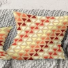 Design Art Triangular Retro Design Ix - Mid-century Modernprinted Throw Pillow In Gold