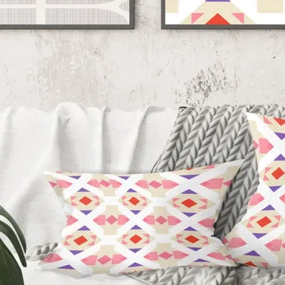 Design Art Triangular Retro Design Vii - Mid-century Modernprinted Throw Pillow