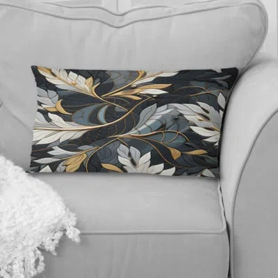 Design Art Tribal Essence Marble Pattern Ii - Marble Printed Throw Pillow In Gray;gold