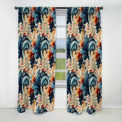 Design Art Tribal Fusion Marble Pattern Iii - Abstract Marble Marble Blackout Curtain - 1 Panels In Blue;beige
