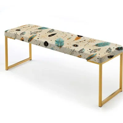 Design Art Tribal Oasis Boho Pattern I - Boho Upholstered Gold Bench
