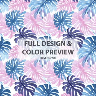 Design Art Tropical Comforter Set Of 6 For Girls - Vibrant Teen Tropics Comforter Bedding Set In Blue;pink