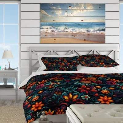 Design Art Tropical Fiesta Tropical Pattern Duvet Cover Set In Yellow;teal
