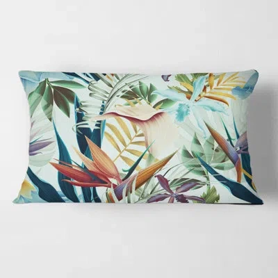 Design Art Tropical Flowers I Rectangular Pillow Cover & Insert