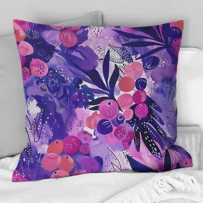 Design Art Tropical Fruits - Glam Throw Pillow In Pink;purple