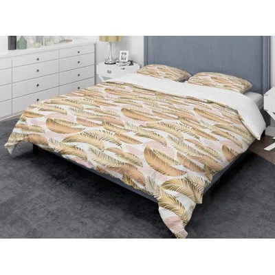 Design Art Tropical Iii Mid-century Duvet Cover Set In Green