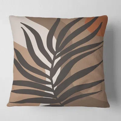 Design Art Tropical Leaf Silhouettes And Shapes Ii Square Pillow Cover & Insert In Black;brown