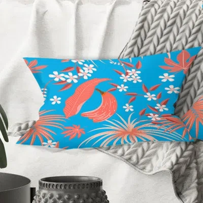 Design Art Tropical Retro Foliage Coral Ii - Mid-century Modern Printed Throw Pillow