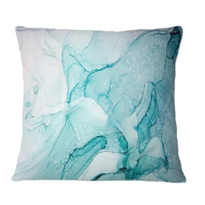 Design Art Turquoise Ink Universe - Modern Printed Throw Pillow In Blue
