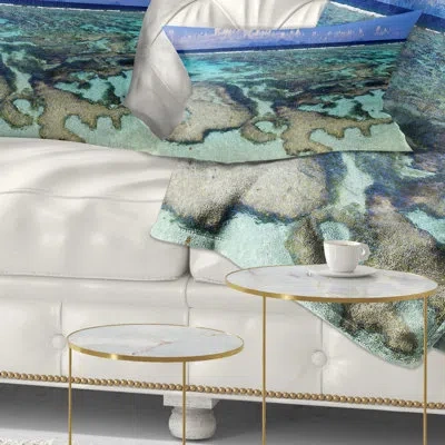 Design Art Turquoise Tropical Ocean Waters - Sea & Shore Printed Throw Pillow