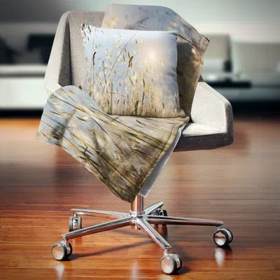Design Art Typical Tuscany Sunset Italy - Landscape Printed Pillow In White