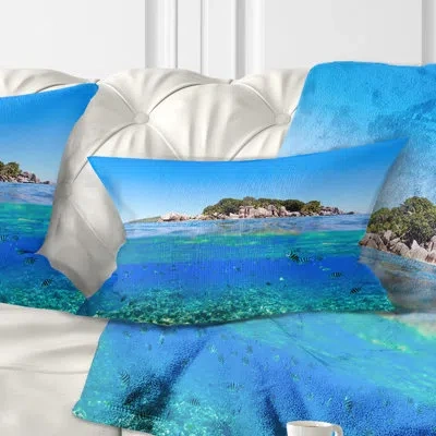 Design Art Under And Above The Waters - Sea & Shore Printed Throw Pillow