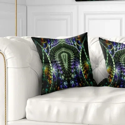 Design Art Unique Colorful Fractal Design Pattern - Abstract Printed Pillow In Blue;black;brown;green;red;yellow