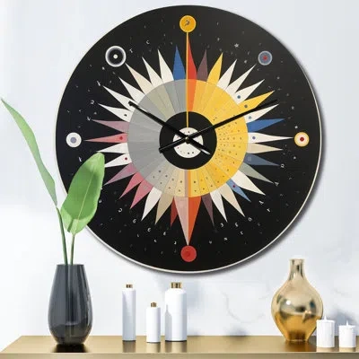 Design Art Universal Blossoming Pastel Harmony Iv Metal Wall Clock In Gold