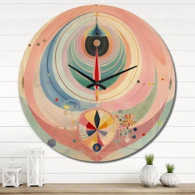 Design Art Universal Blossoming Pastel Harmony Metal Wall Clock In Gold