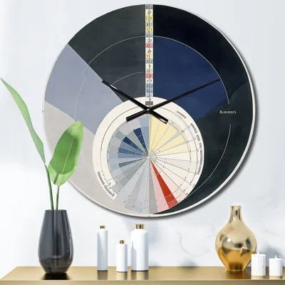 Design Art Universal Blossoming Pastel Harmony Vi Metal Wall Clock In Gold