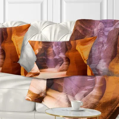 Design Art Upper Antelope Canyon - Landscape Printed Throw Pillow