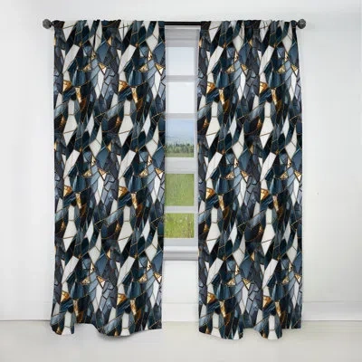 Design Art Urban Chic Marble Pattern - Abstract Marble Curtain - Blackout Marble Curtain - 1 Panels In Gray;gold