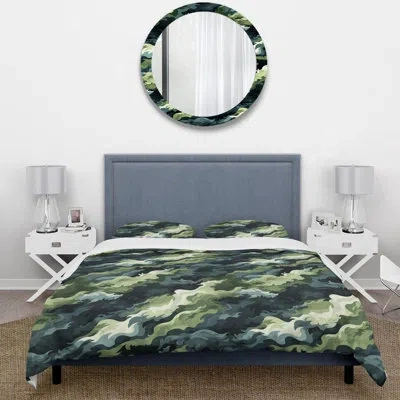 Design Art Urban Green Camouflage Wilderness Duvet Cover Set