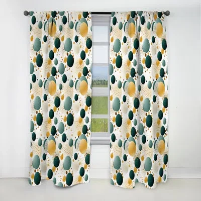 Design Art Urban Oasis Polka Dots Pattern - Abstract Curtain - Blackout Abstract Curtain - 1 Panels In Blue