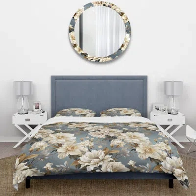 Design Art Urban Victorian Chic Victorian Pattern Xii Duvet Cover Set In White;gray