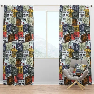 Design Art Us California Licence Plates - Modern Velvet Curtain - Room Darkening - 1 Panel
