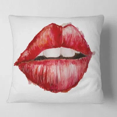 Design Art Valentines Day Woman Lips Square Pillow Cover & Insert