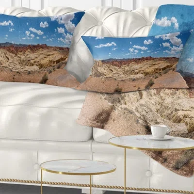 Design Art Valley Of Fire Landscape Panorama - Landscape Printed Throw Pillow