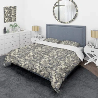 Design Art Various Camouflage Pattern I - Abstract Duvet Cover Set - Microfiber Polyester In Cream