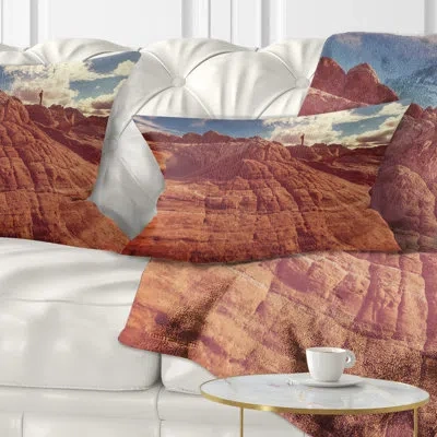 Design Art Vermilion Cliffs At Sunrise - Landscape Printed Throw Pillow