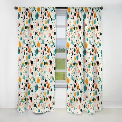 Design Art Vibrant Multicolor Polka Dots Pattern Iv - Abstract Curtain - Blackout Curtain - 1 Panels In Blue