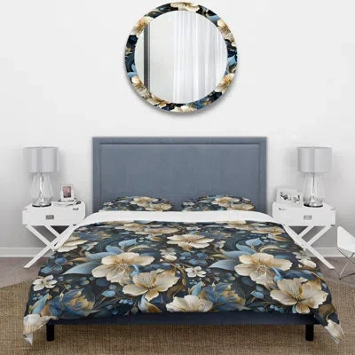 Design Art Victorian Elegance Paisley Pattern Viii Bedding In Blue;beige;gold