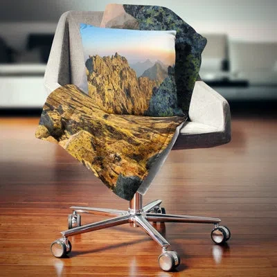 Design Art View From Baranie Rohy Peak Landscape Photo Square Pillow Cover & Insert In Brown