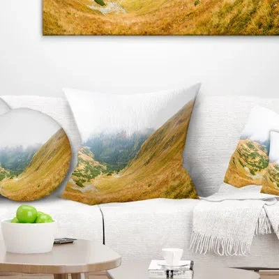 Design Art View From Volovec At Tatras - Landscape Printed Pillow In Blue;black;brown;green;red;yellow