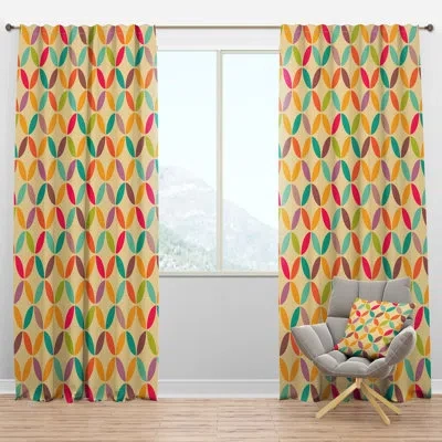 Design Art Vintage Abstract Seamless Pattern - Modern Velvet Curtain - Room Darkening - 1 Panel