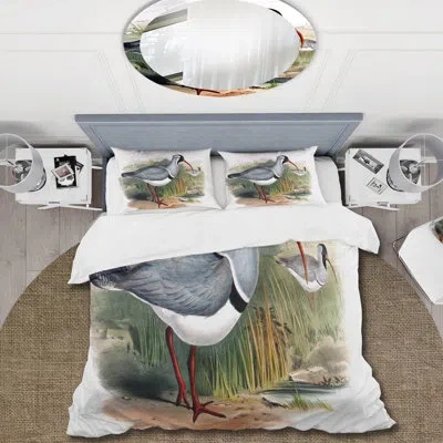 Design Art Vintage Countryside Animals Vi - Farmhouse Duvet Cover Set - Microfiber Polyester In Gray