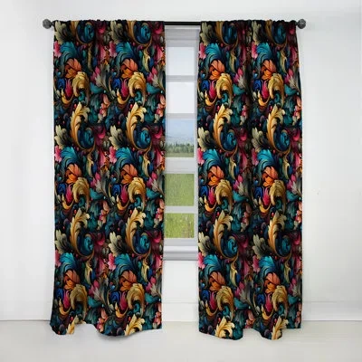 Design Art Vintage Elegance Paisley Pattern Ii - Floral Curtain - Blackout Floral Curtain - 1 Panels In Multi-color