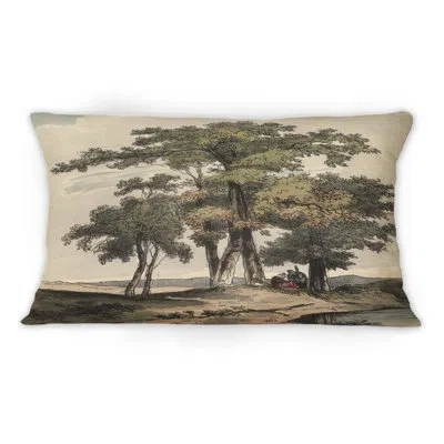 Design Art Vintage Images Of Old Trees I - Traditional Printed Throw Pillow 1