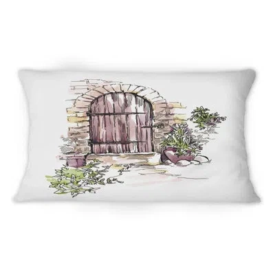 Design Art Vintage Old Europe View Ii -1 Vintage Printed Throw Pillow