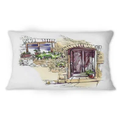 Design Art Vintage Old Europe View Iii -1 Vintage Printed Throw Pillow